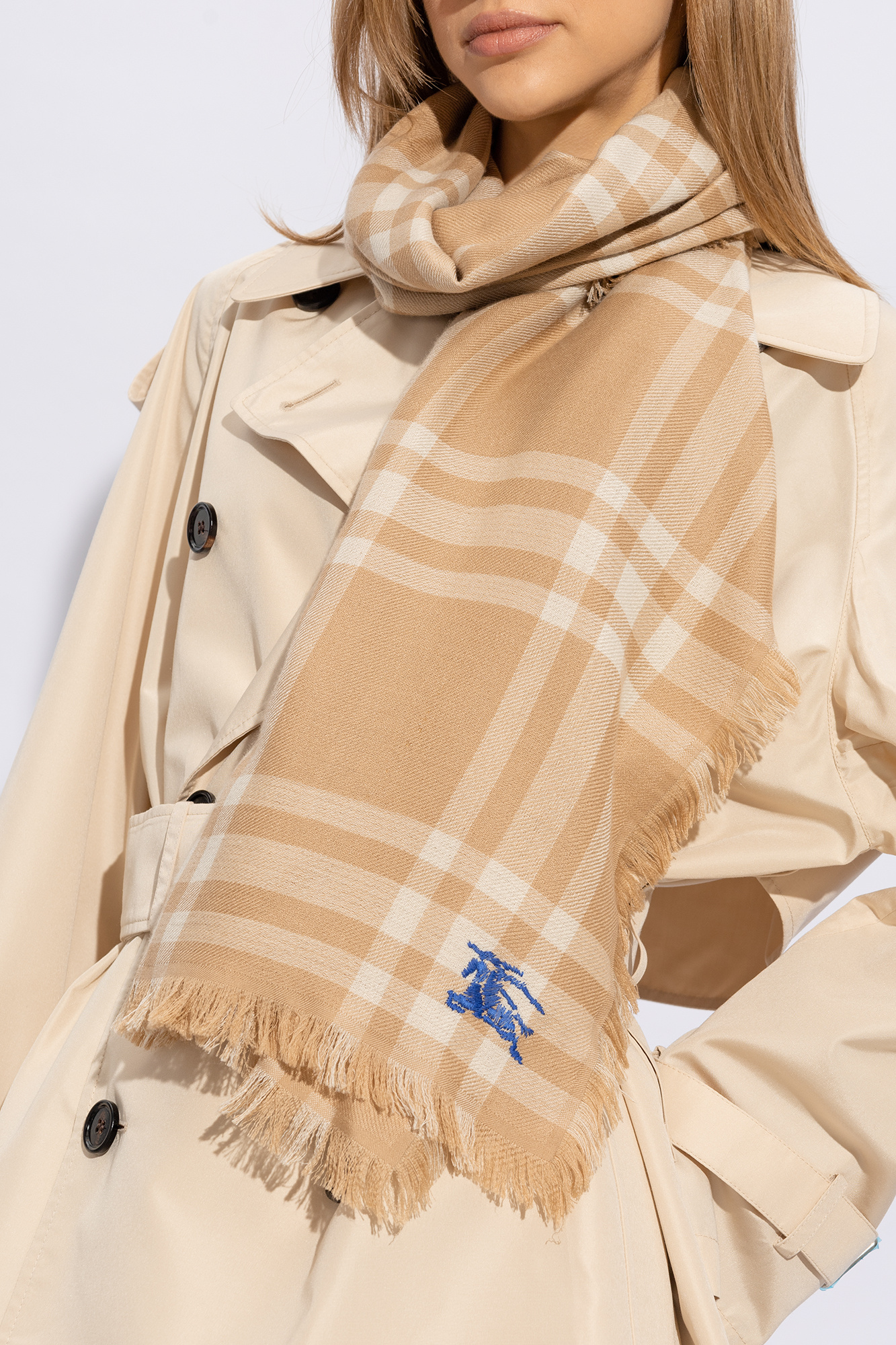 Men's wool deals burberry scarf